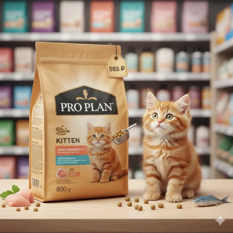 Сухой корм Pro Plan Kitten — всего 585 ₽ за 800 г.
