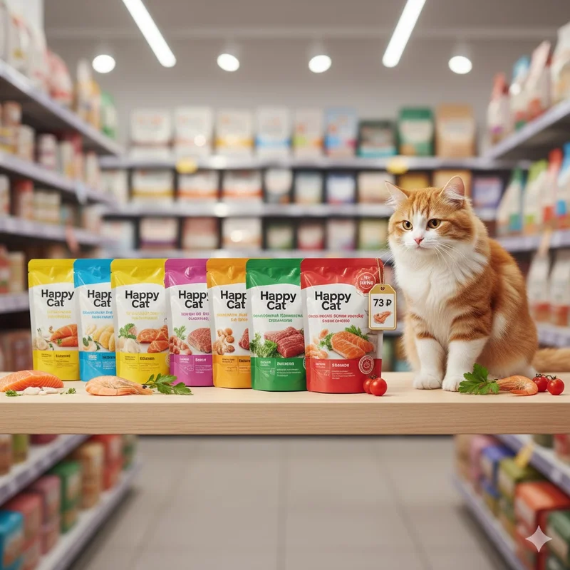 Паучи Happy Cat — всего 73 ₽/шт.